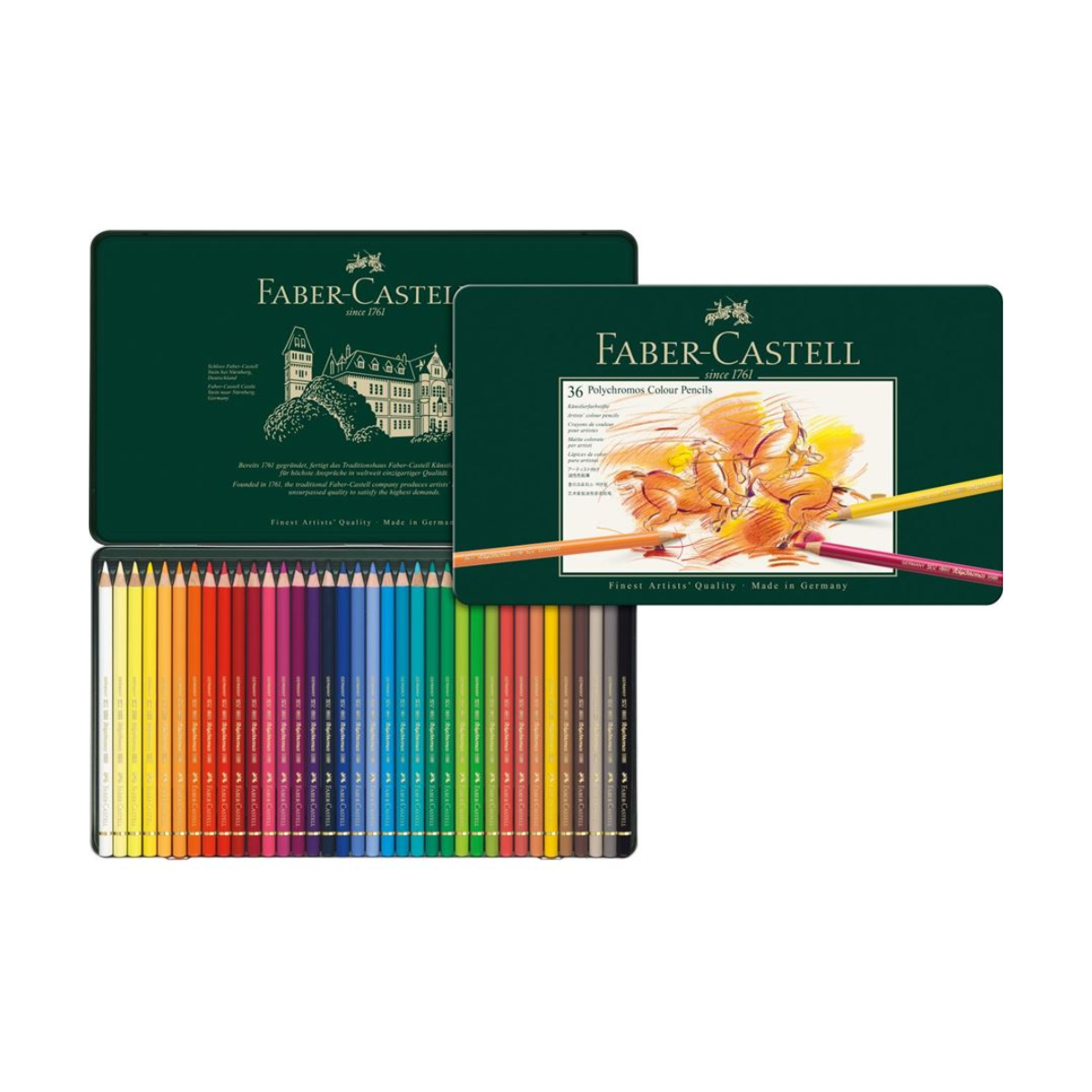 Lápices de Colores Faber Castell Polychromos Profesionales Premium 36 Pz - MarchanteMX