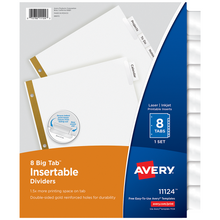 8 Separador Carpeta Insertables Avery Pestañas Transparentes