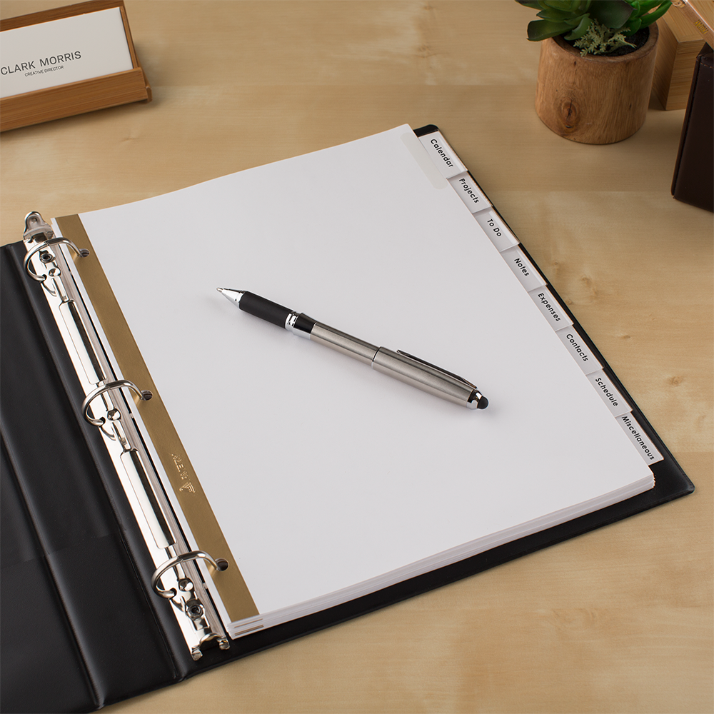 8 Separador Carpeta Insertables Avery Pestañas Transparentes