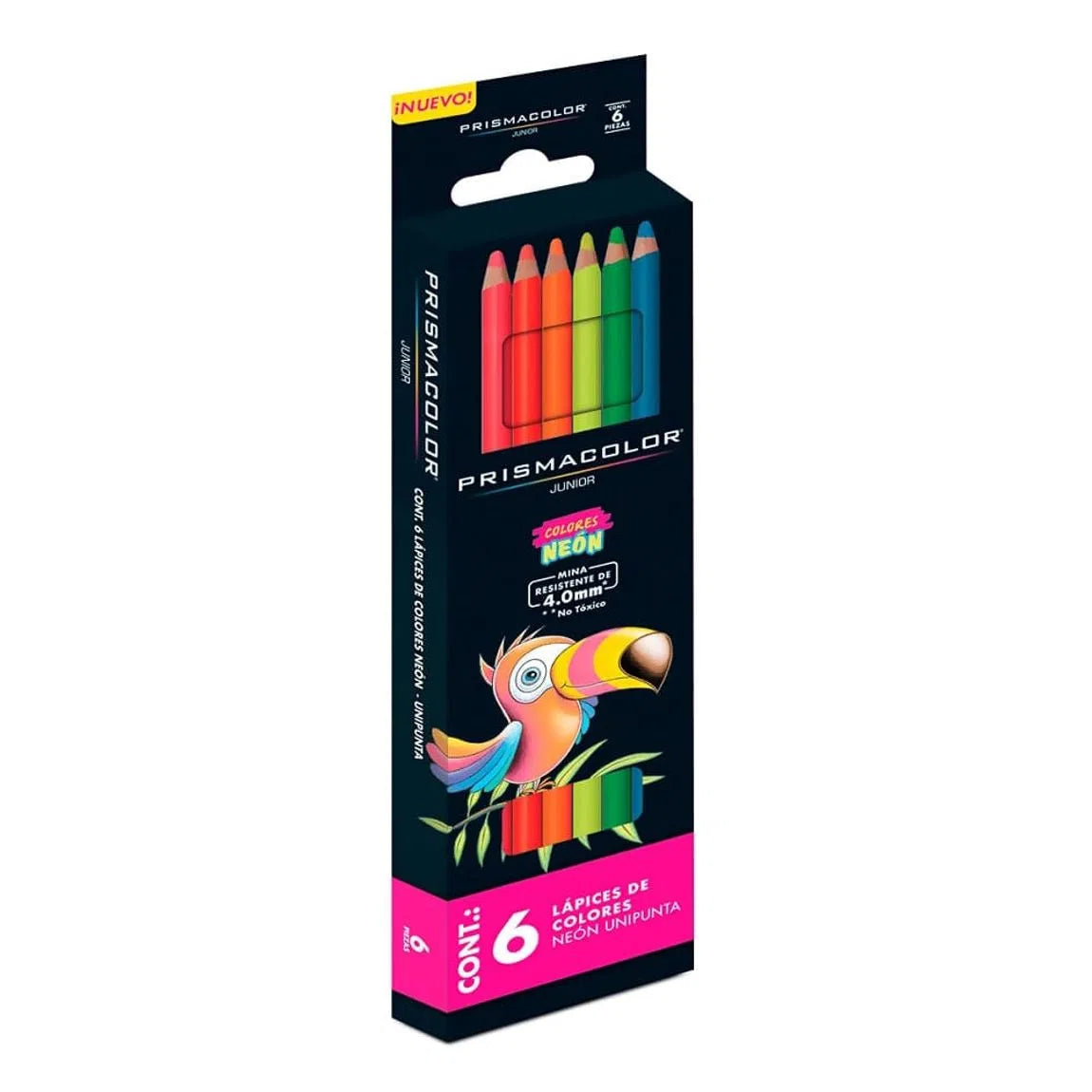 Lápices de Colores Neón Redondos Prismacolor Junior 6 Piezas - MarchanteMX