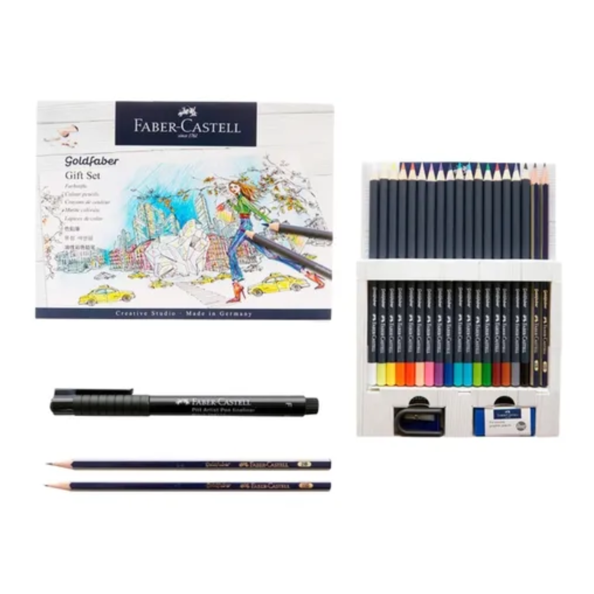 Set de Regalo de Lápices de Colores Faber Castell Goldfaber Premium - MarchanteMX