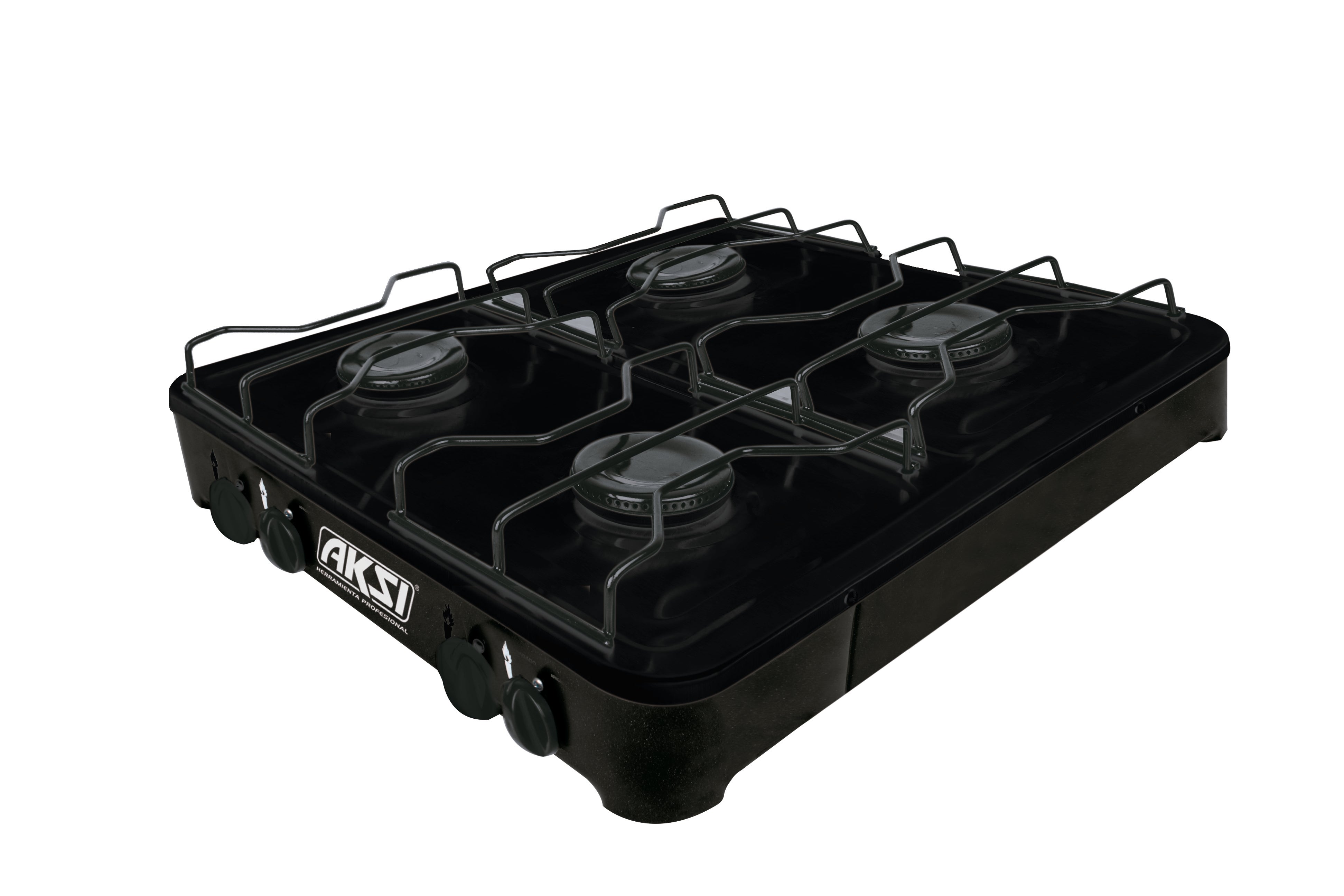 Estufa de Mesa AKSI 4 Quemadores Negra para Gas LP