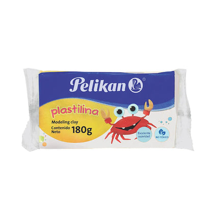 Barra Plastilina Marqueta Pelikan 180g Moldear Elegir Color Blanco - Pelikan - vista trasera