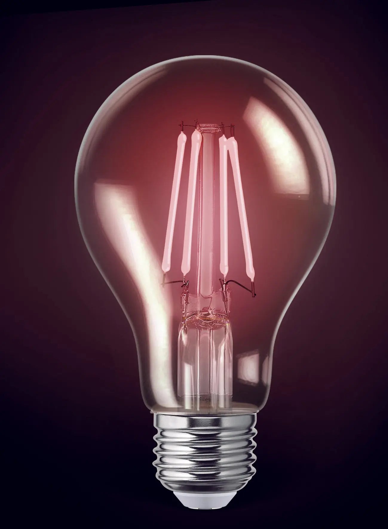 Foco LED Aksi Filamento A19 Rojo 4W Aksi