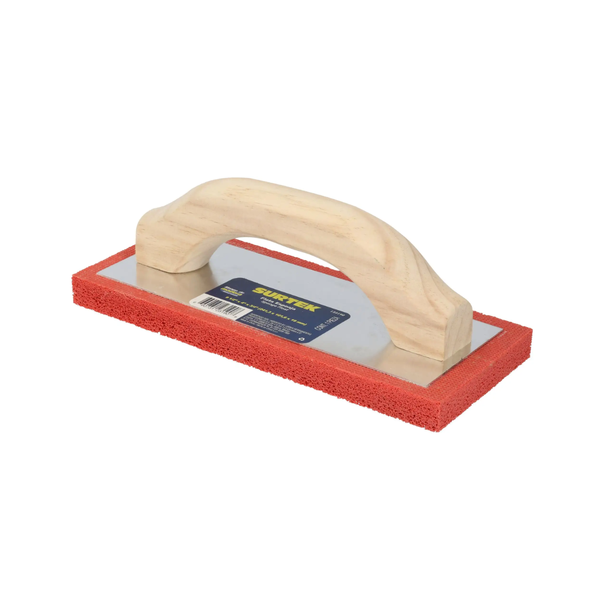 Flot Esponja Surtek Acabado Áspero Mango Madera 9-1/2" x 4" x 3/4"
