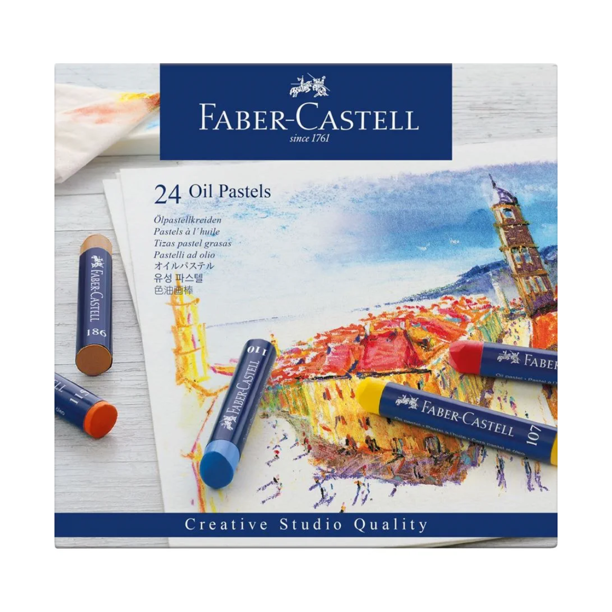 Gises Pasteles Grasos Cremosos Faber Castell 24 Pz - MarchanteMX