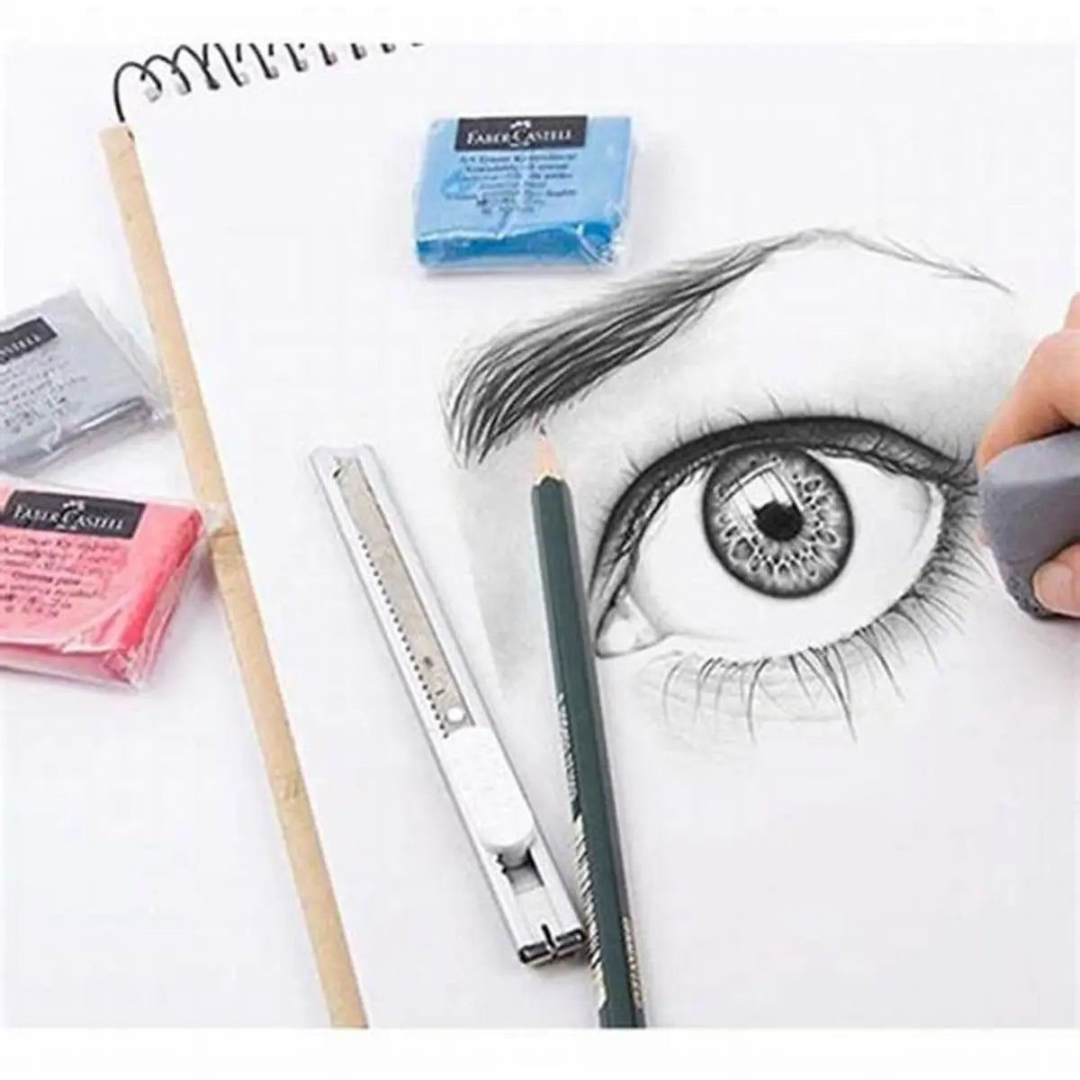 Kit 3 Gomas Moldeables Borrador Arte Dibujo Faber Castell - Faber Castell - uso