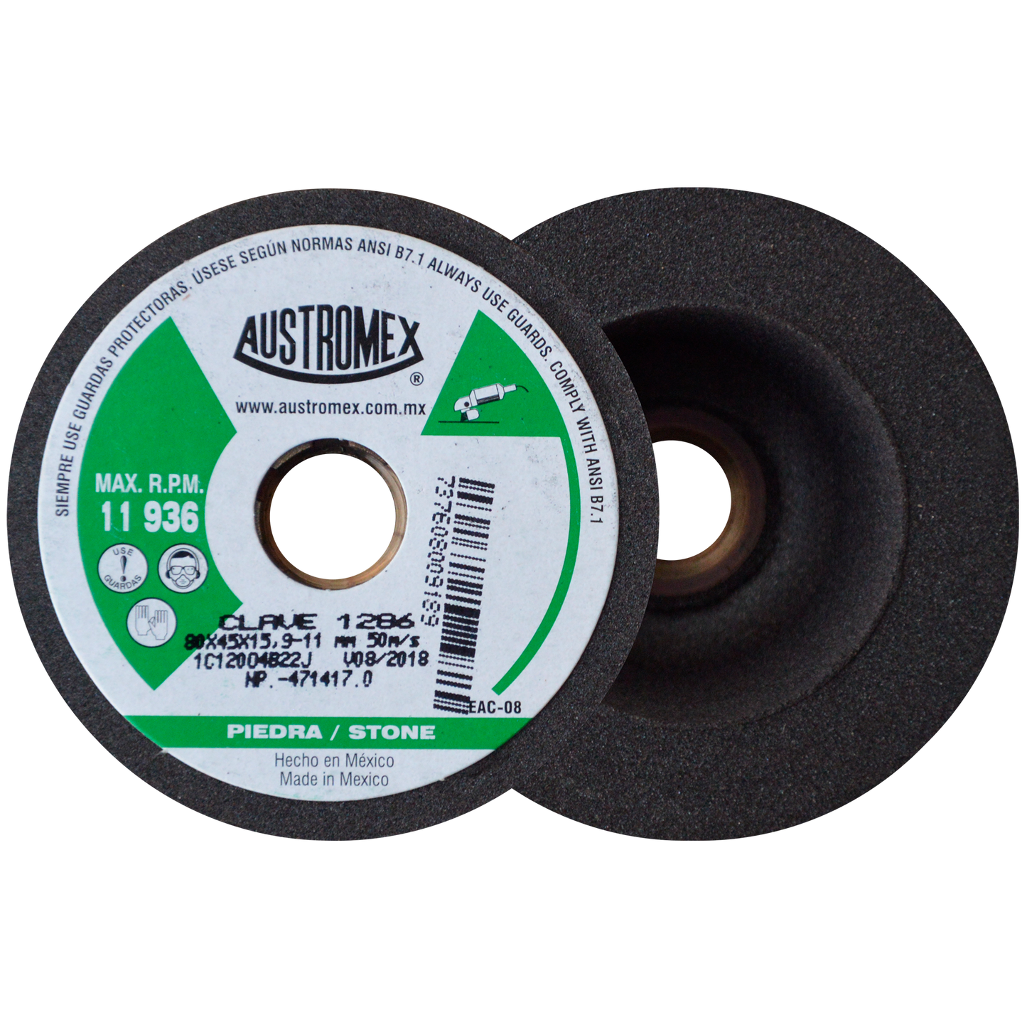 Copa Abrasiva Austromex Acabado Fino, 80 x 45 x 15.9-11H mm