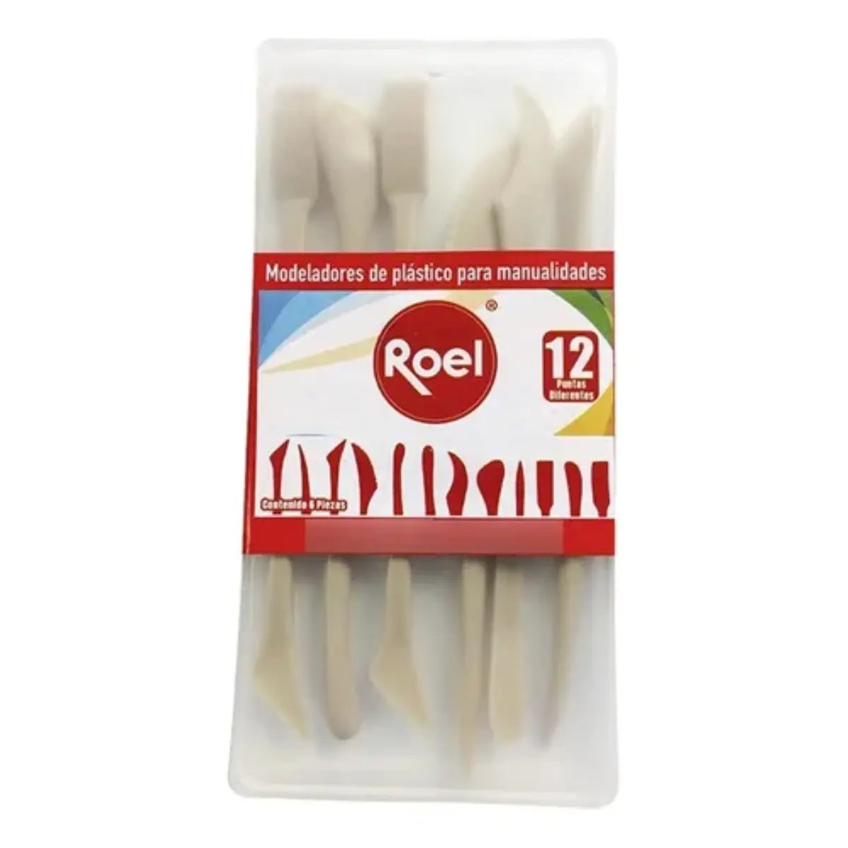 12 Modeladores Plastico Roel Manualidades Masa Arcilla - Roel