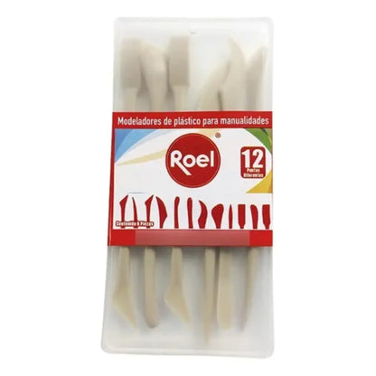 12 Modeladores Plastico Roel Manualidades Masa Arcilla - Roel