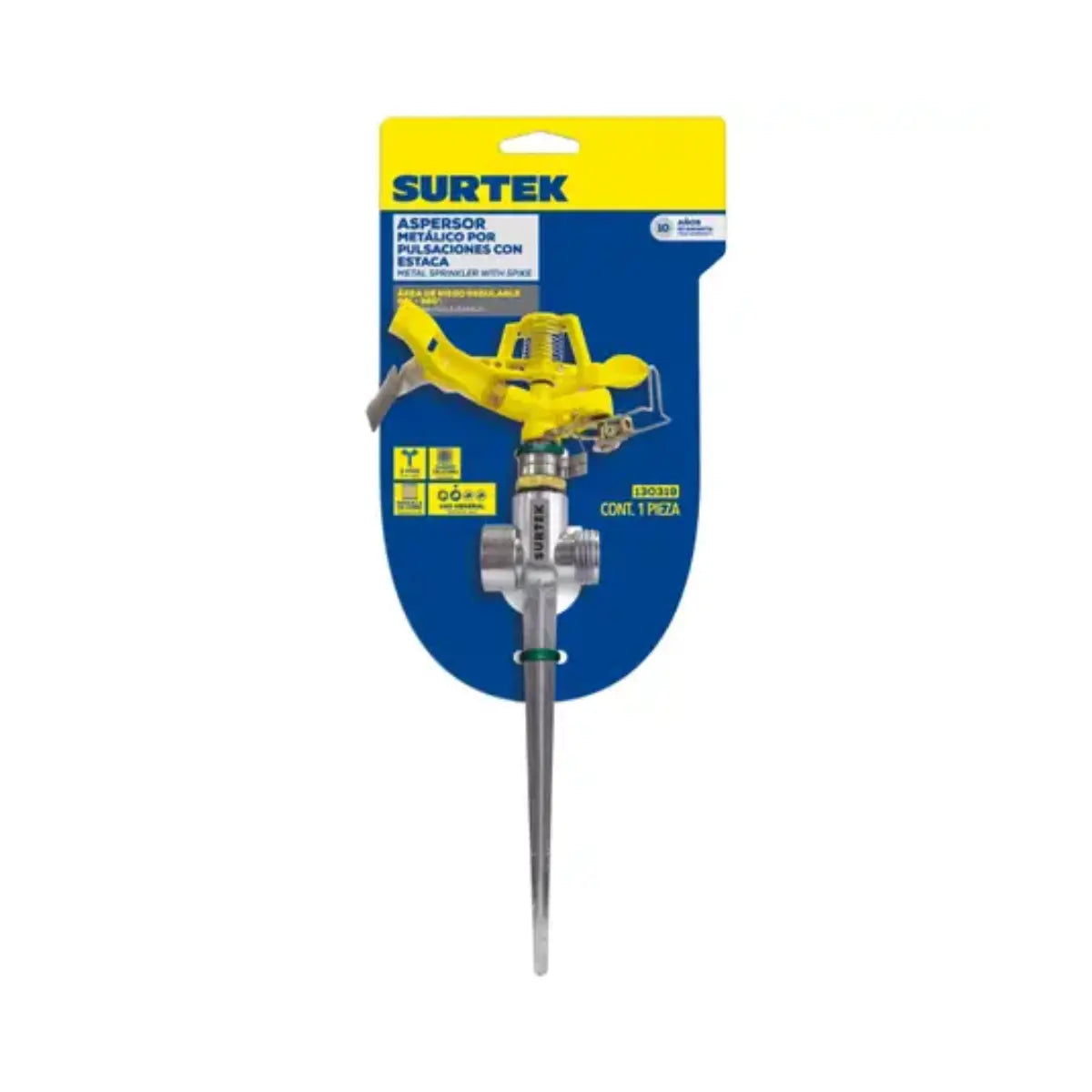 Aspersor Metálico Surtek Regulable Pulsación 3/4" GHT 2 Vías - Lock - vista lateral