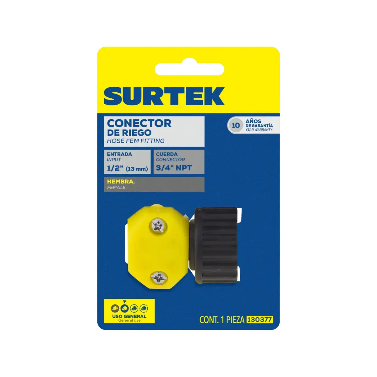 Conector Manguera Riego Surtek Plástico 1/2" Hembra Surtek