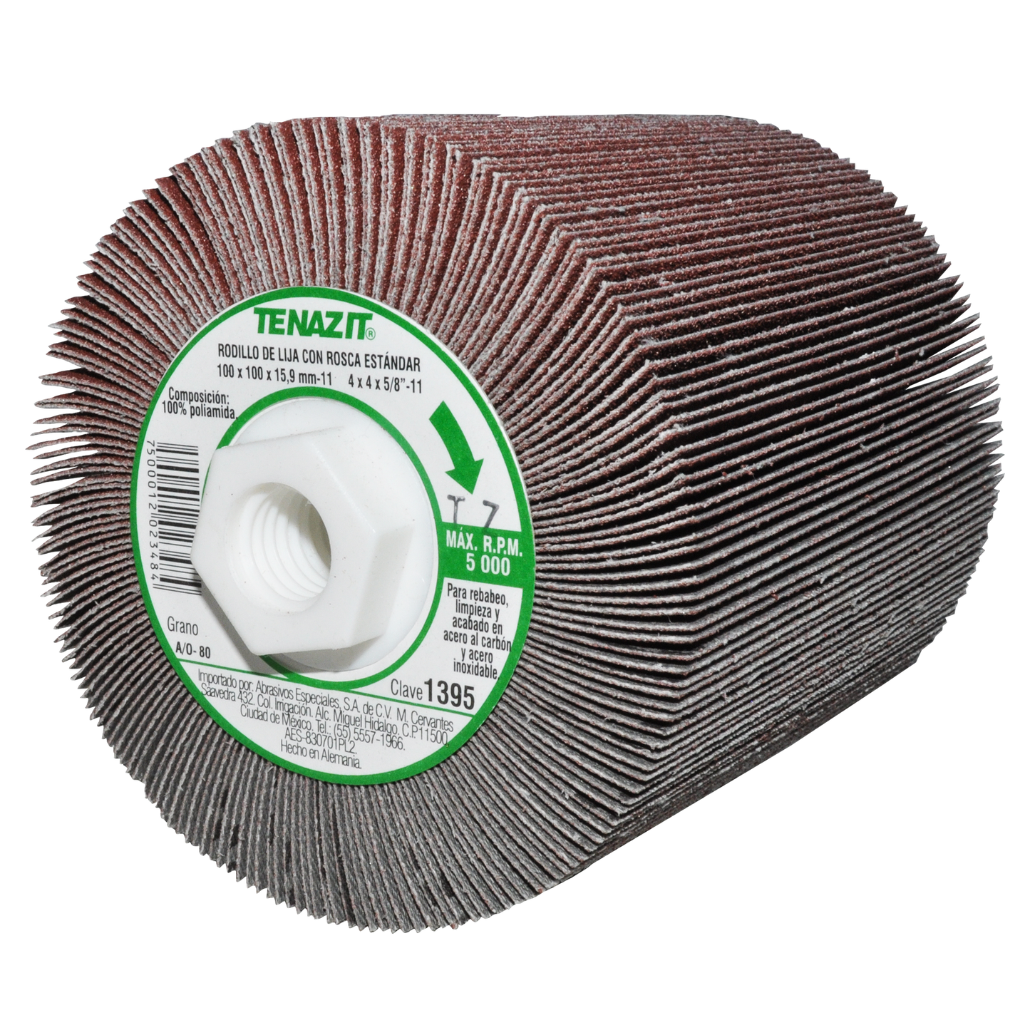 Rodillo Lija Tenazit 1395 Oxido Aluminio 100 Mm Grano 80