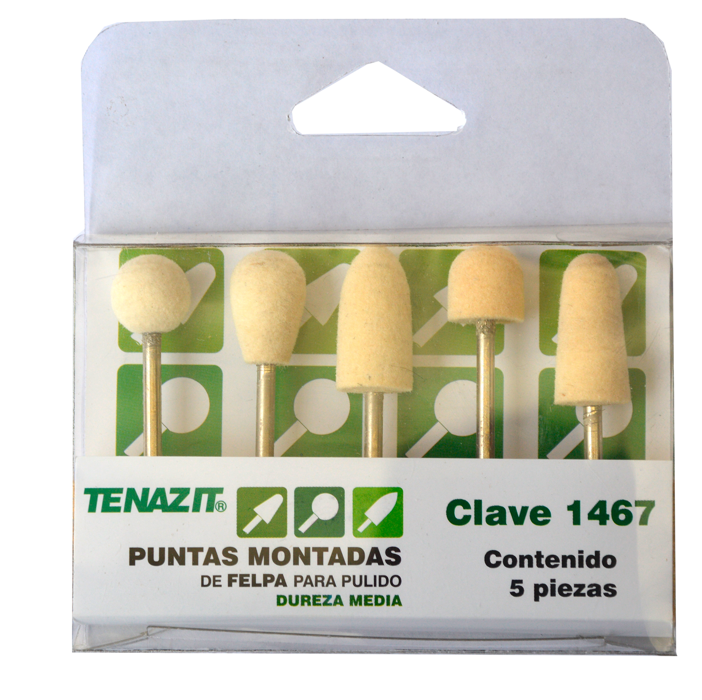 Kit Puntas Montadas Tenazit Felpa Dureza Media 1467 5pz