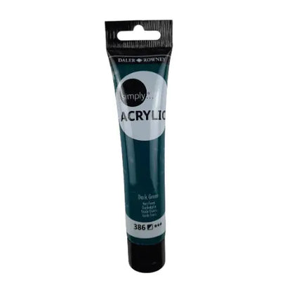 Pintura Acrílica Tubo Simply Daler Rowney 75ml Elegir Color Verde Oscuro - daler rowney