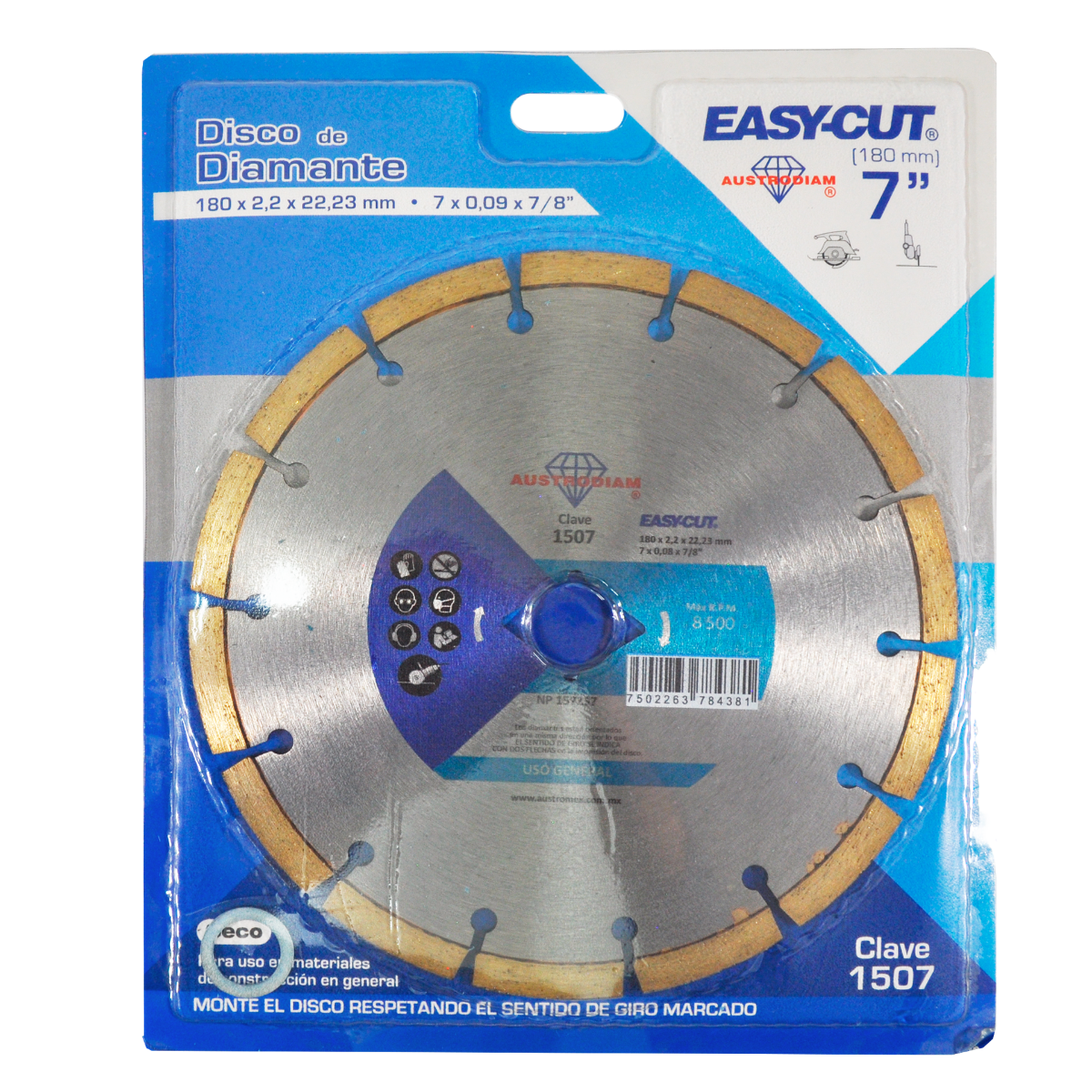 Disco de Diamante de Corte Austrodiam, de 180 x 2.2 x 22.23 mm