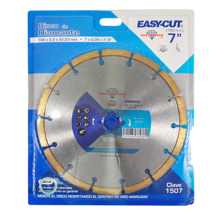 Disco de Diamante de Corte Austrodiam, de 180 x 2.2 x 22.23 mm