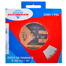 Disco Diamante Austrodiam 14 PLG Corte Concreto Curado Austromex