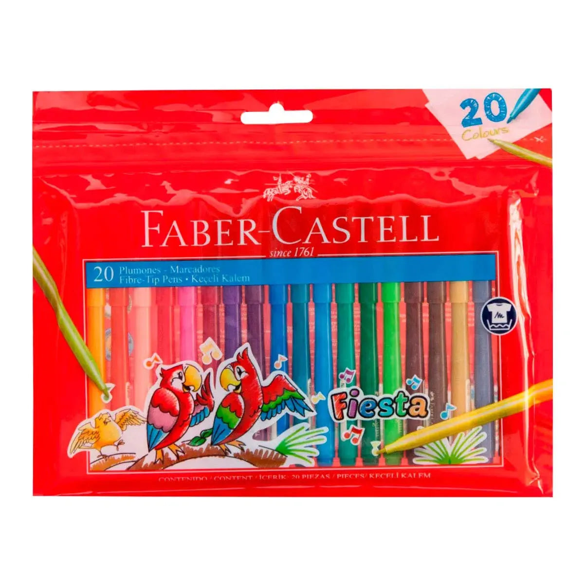 Plumones de Colores Faber Castell Fiesta 20 Pz - Faber Castell - empaque