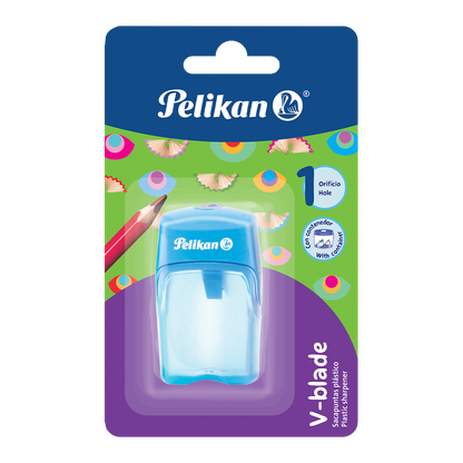 Sacapuntas de Plástico Pelikan Depósito 1 Orificio Elegir Color - MarchanteMX