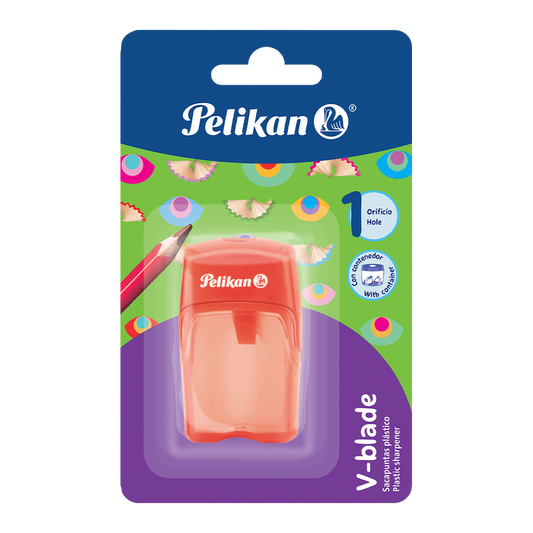 Sacapuntas de Plástico Pelikan Depósito 1 Orificio Elegir Color - MarchanteMX