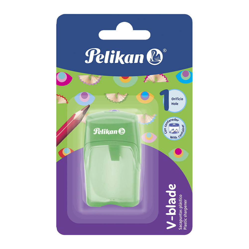 Sacapuntas de Plástico Pelikan Depósito 1 Orificio Elegir Color - MarchanteMX