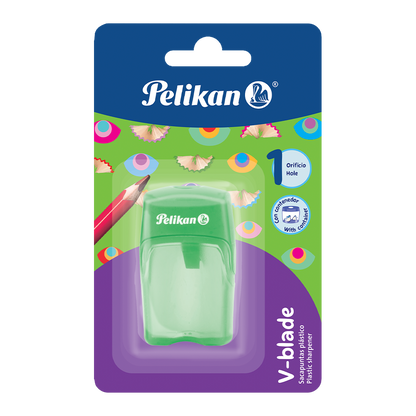 Sacapuntas de Plástico Pelikan Depósito 1 Orificio Elegir Color - MarchanteMX