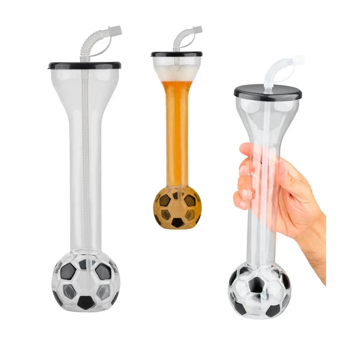 Yarda Forma Balon For Promotional c/ Tapa Popote Transparente 600 ml