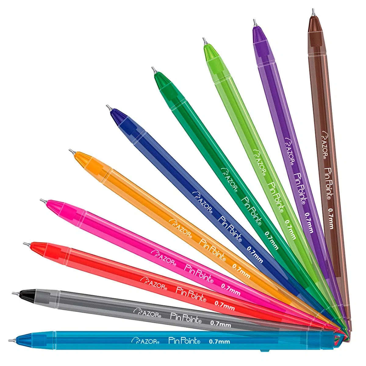 Bolígrafos Plumas Azor Pin Point Mandala Colores 0.7mm 10 Piezas