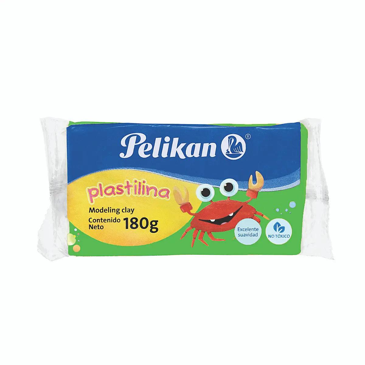 Barra Plastilina Marqueta Pelikan 180g Moldear Elegir Color Verde Neón - Pelikan - vista trasera