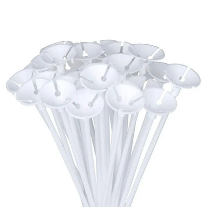 100pz Porta Globos Paquete Copas Varas 40cm Transparentes Globos Payaso