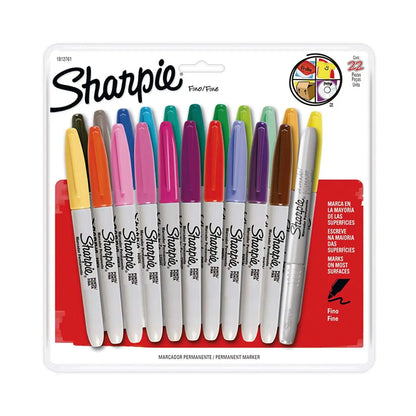Marcadores Permanentes Sharpie Punto Fino Colores 22 Piezas - Sharpie - accesorios