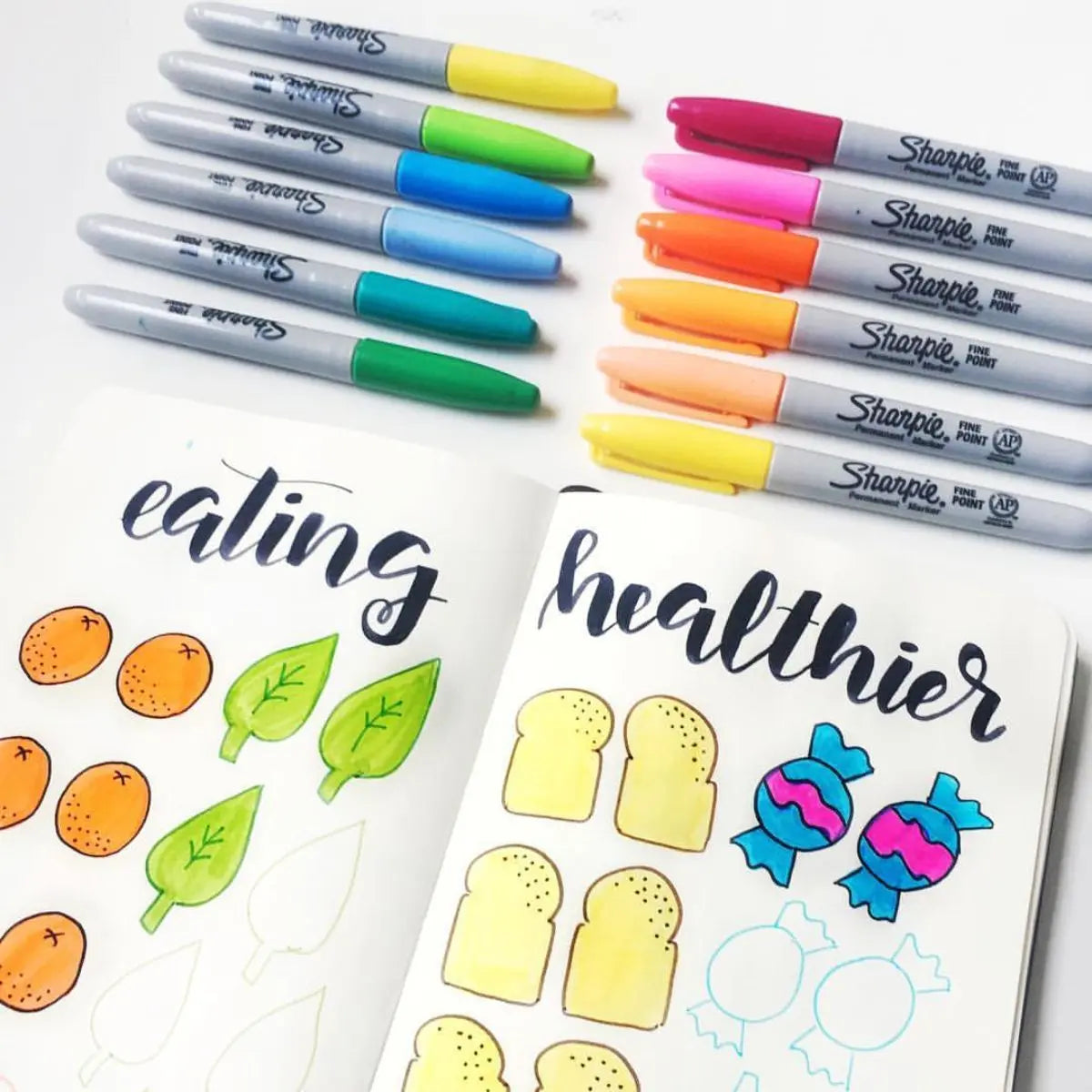 Marcadores Permanentes Sharpie Punto Fino Colores 22 Piezas - Sharpie - vista lateral