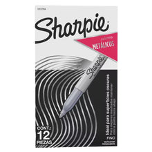 12 Marcadores Plateados Metalicos Permanentes Sharpie Punta Fina