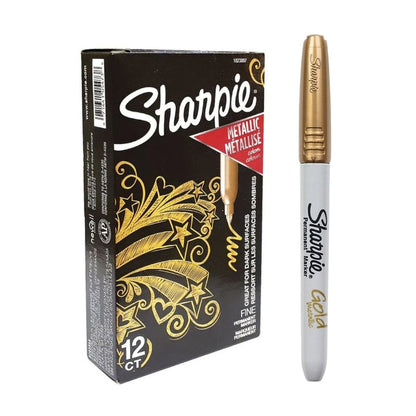 Marcadores Permanentes Sharpie Metálico Oro 12 Piezas
