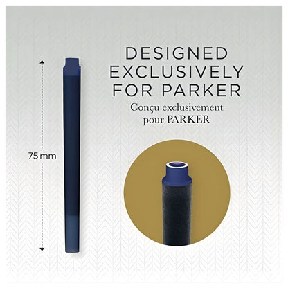 5 Repuestos Cartucho Refil Tinta Pluma Fuente Parker Color Azul