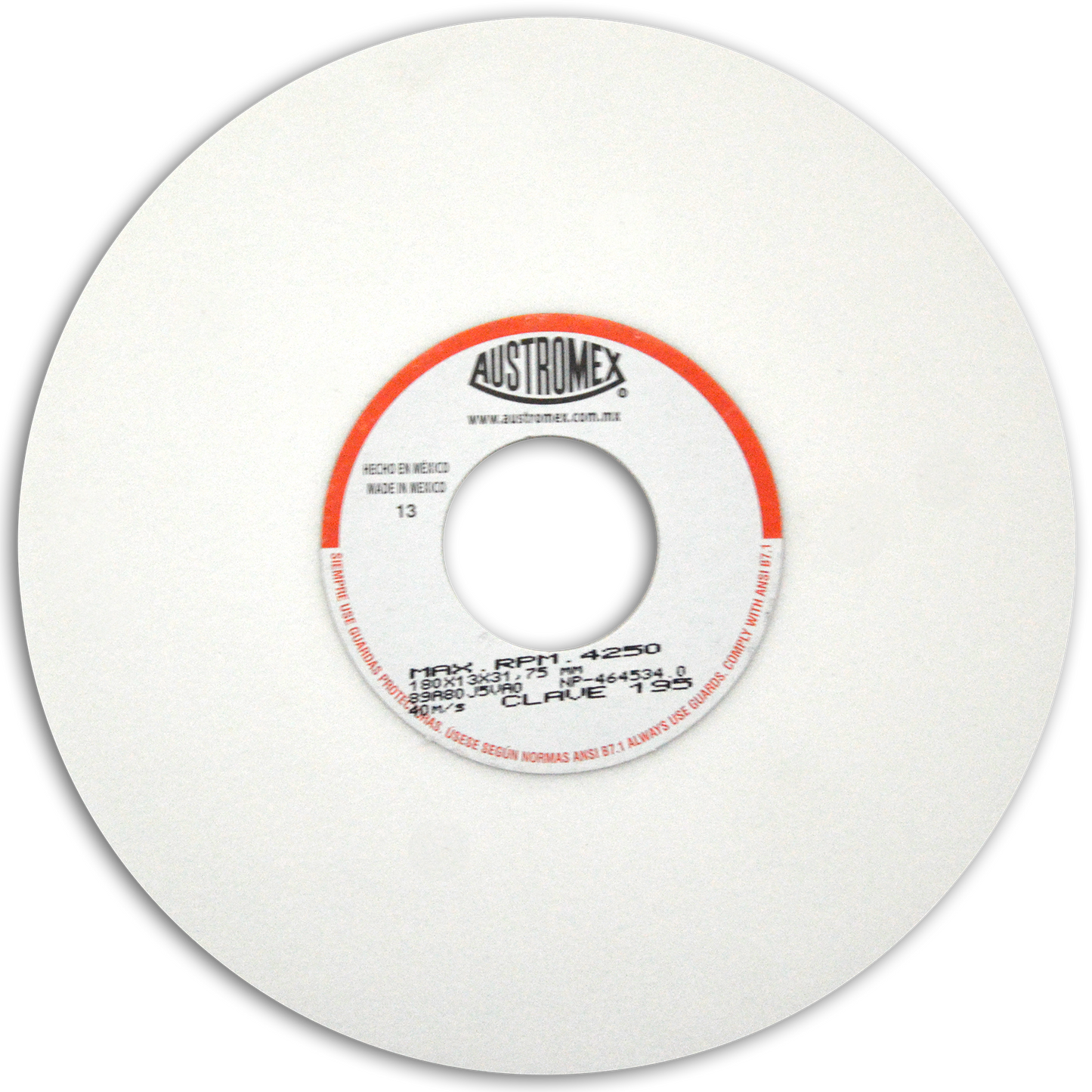 Rueda Abrasiva 195 Austromex 180 x 13 x 31.75 mm