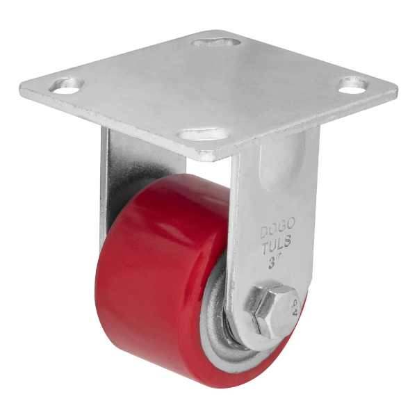 Rodaja Fierro PU Rojo Fija 3" Dogotuls