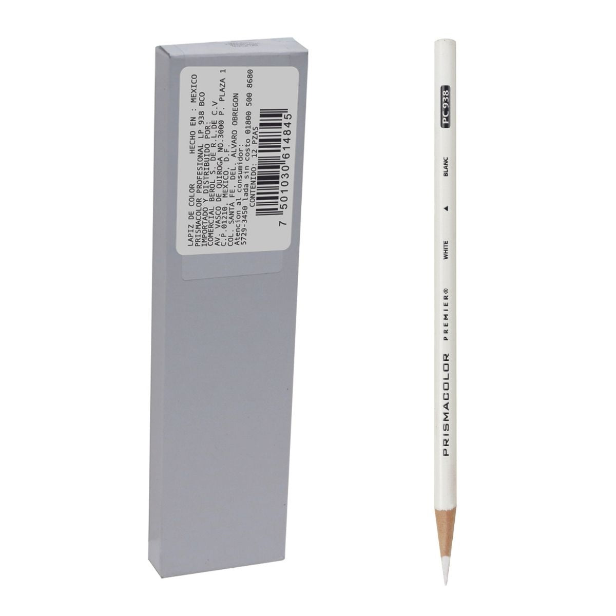Lápices Prismacolor Profesional Color Blanco Lápiz Largo 12 piezas - MarchanteMX
