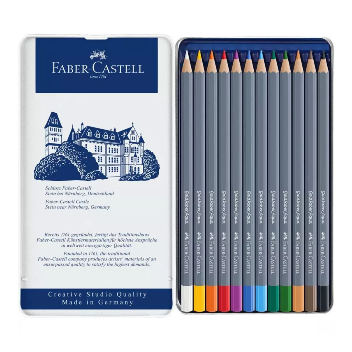 Lápices de Colores Acuarelables Faber Castell Profesional Goldfaber Aqua 12 Pz - MarchanteMX