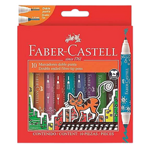 Plumones Gruesos Faber Castell Doble Punta 10 Pz - MarchanteMX
