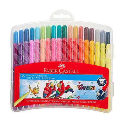 Plumones Lavables Faber Castell Colores Fiesta 36 Pz - Faber Castell - empaque