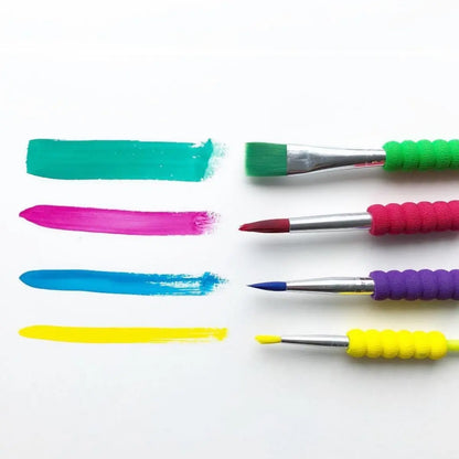 Pinceles Sintéticos Faber Castell Eva Agarre Grip 4 Pz - Faber Castell - detalle