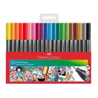 Rotuladores de Colores Faber Castell Punta Extrafino 0.4mm 20 Pz - Faber Castell - empaque