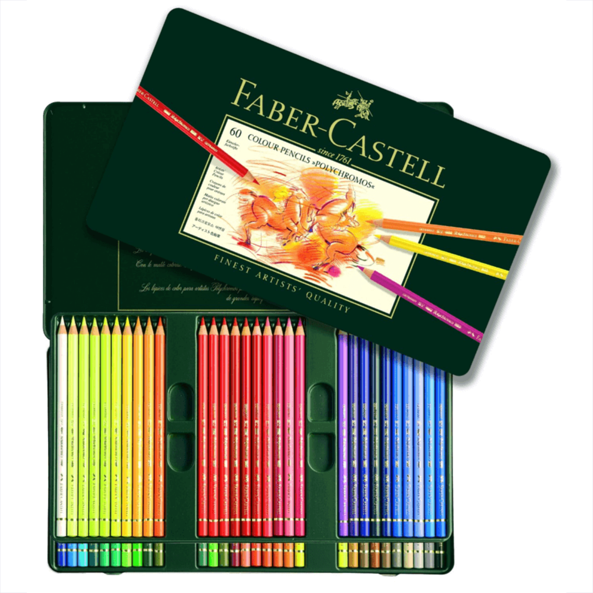 Lápices de Colores Faber Castell Polychromos Profesionales Premium 60 Pz - MarchanteMX