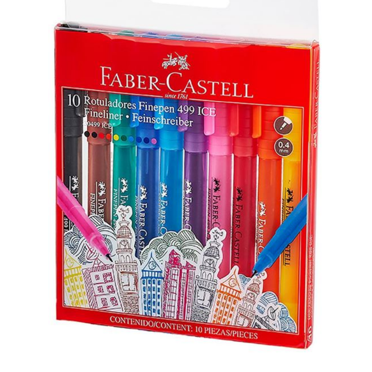 Rotuladores Faber Castell Punta Fina Ice 10 Pz - MarchanteMX