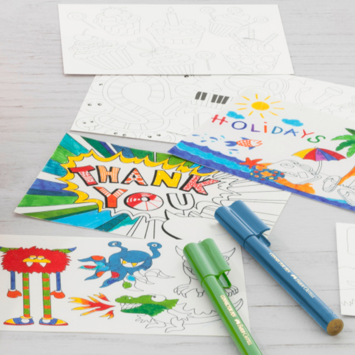 Rotuladores Faber Castell 60 Pz y 10 Tarjetas Felicitación - MarchanteMX