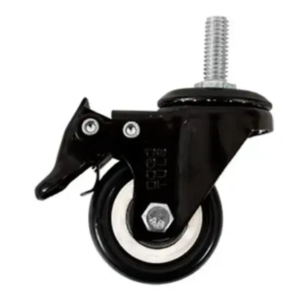 RODAJA PVC NEGRO ESPIGA ROSC 3/8 FRENO 2 - Dogotuls - vista lateral
