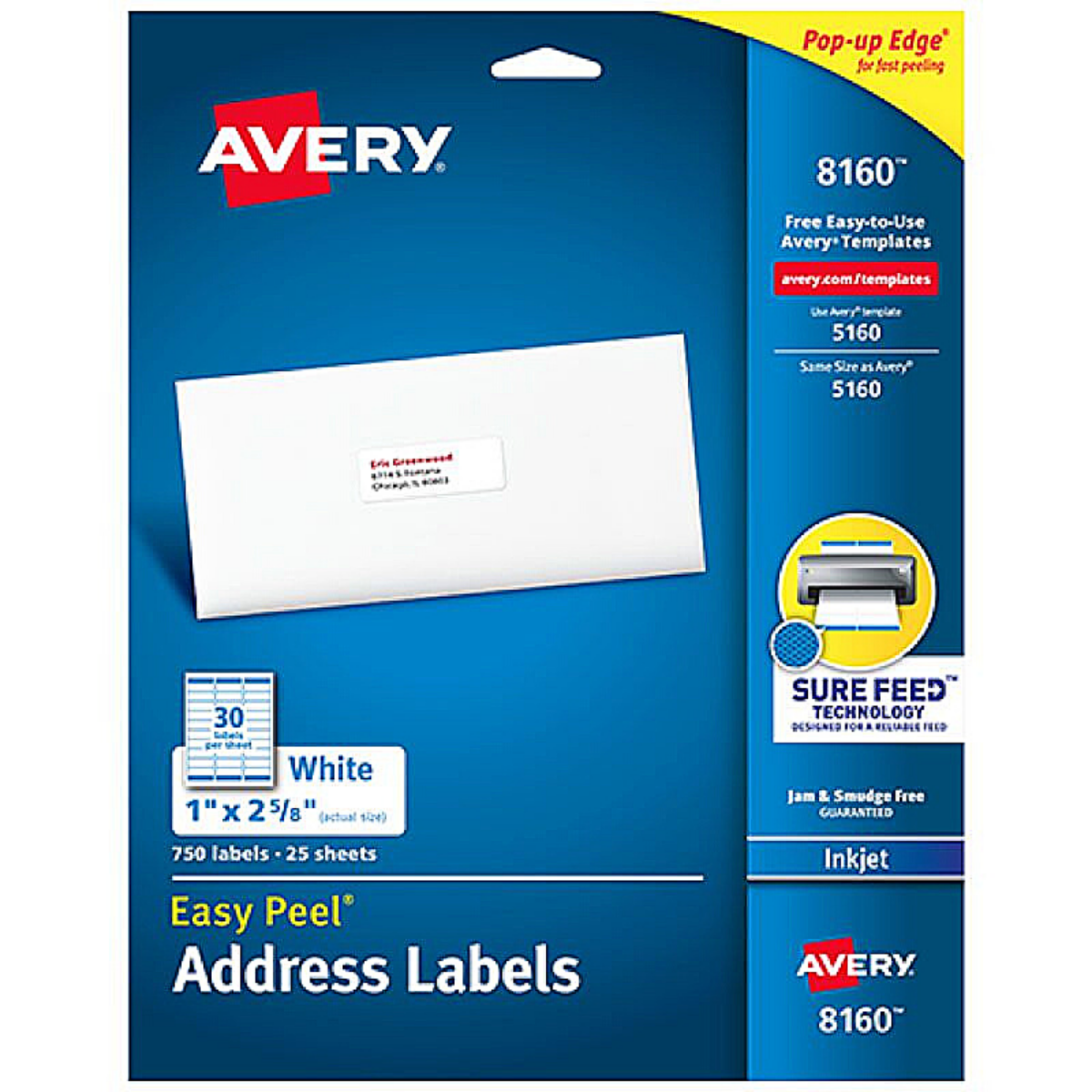 750 Etiquetas Separa Fácil Blancas Avery 2.5x6.7 Cm