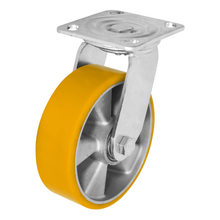 Rodaja De Aluminio PU Naranja Giratoria Con Placa 6" Dogotuls